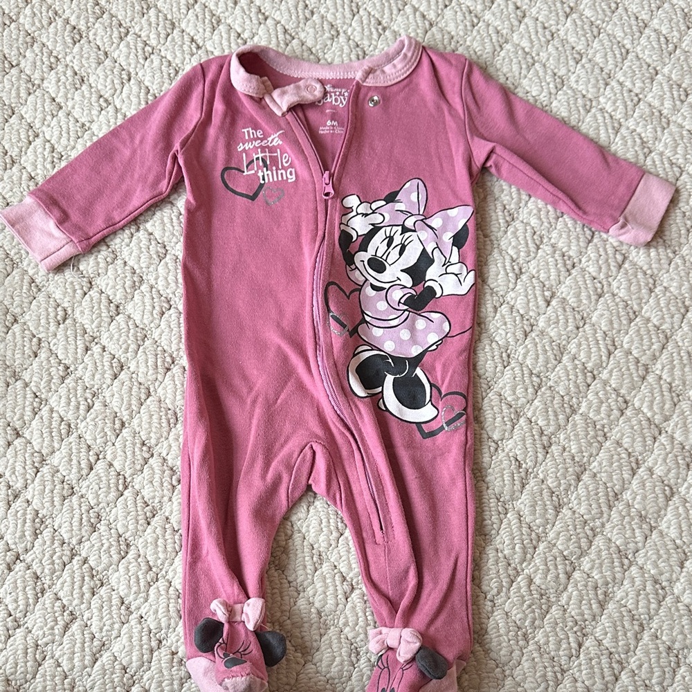 Disney Minnie Mouse Pink Footie One Piece